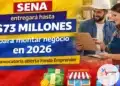 SENA entregará hasta $73 millones para montar negocio en 2026: cómo aplicar