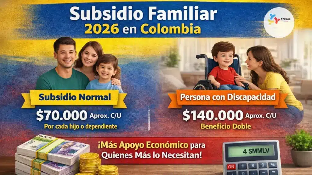 subsidios familiar 2026 como recibirlo