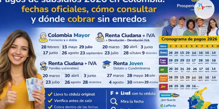 Pagos de subsidios 2026 en Colombia: fechas oficiales, cómo consultar y dónde cobrar sin enredos