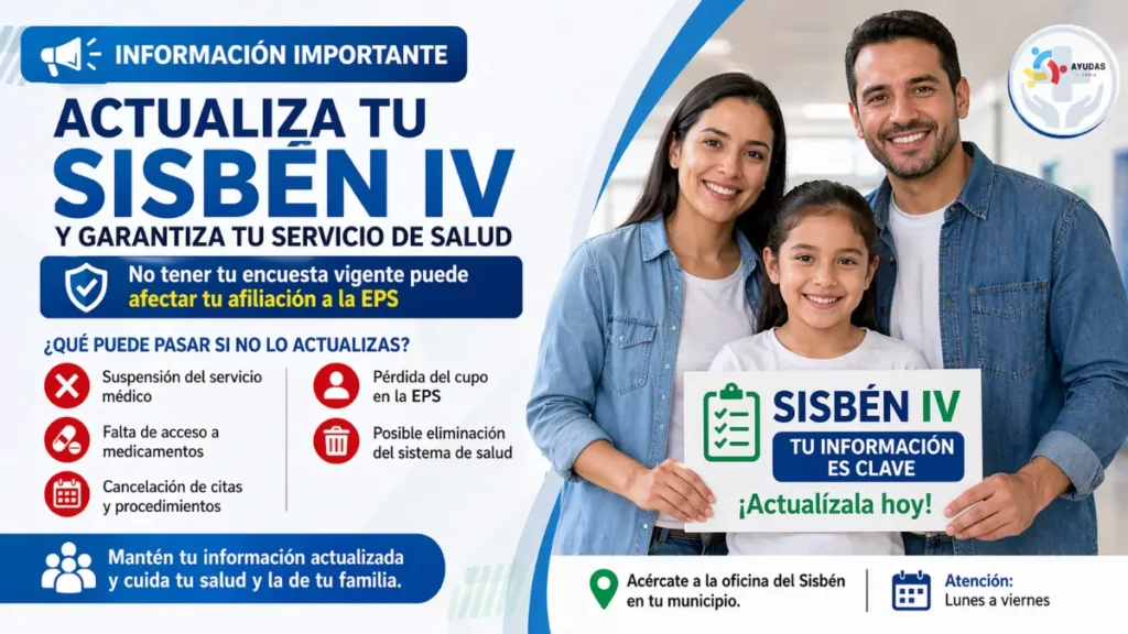no actualizar el Sisbén IV podría dejarte sin EPS ni atención médica
