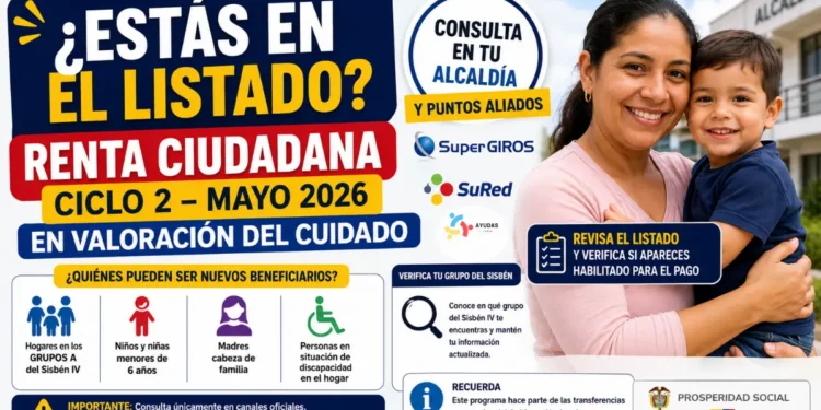 ¿Estás en el listado Alcaldías comienzan a publicar nuevos beneficiarios de Renta Ciudadana ciclo 2 en mayo 2026