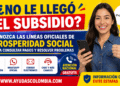 no le llego el subsidio ver lineas de prosperidad social