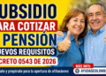 Tiene más de 35 años, gana un salario mínimo y no le alcanza para cotizar? Este subsidio podría ser la clave para lograr su pensión