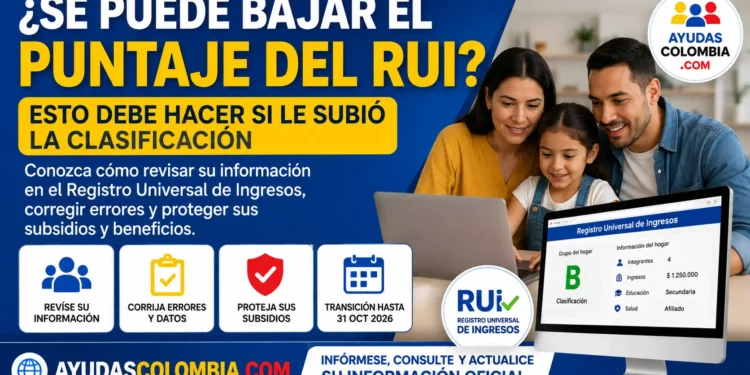 ¿Se puede bajar el puntaje del RUI? Esto debe hacer si le subió la clasificación